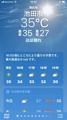 大暑の日の池田市の気温