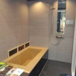 木の風呂、木製、木、浴槽、板壁、木のユニットバス、ハウステック、雅月、ハーフユニット、TOTO、リクシル